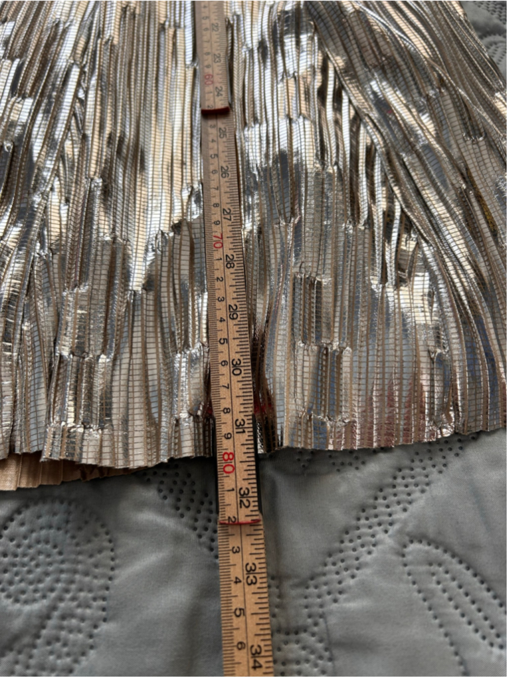 Maeve by Anthropologie Metallic Silver Pleated Midi Skirt Size 6 - Picture 12 of 12